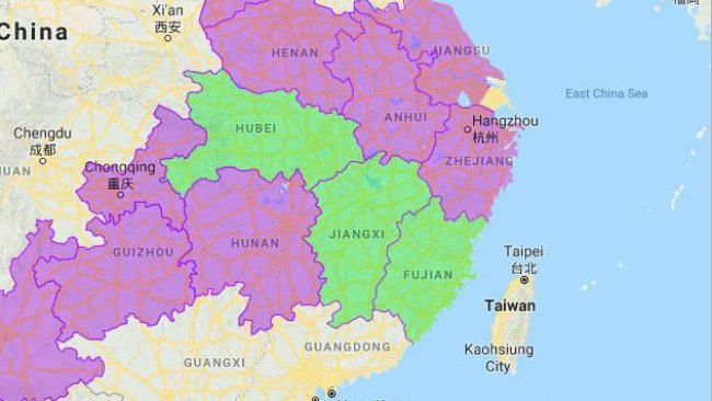 Les trois nouvelles provinces touchées sont Hubei, Jiangxi et Fujian.