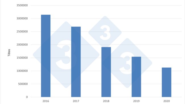Importations annuelles allemandes de porcs d'engraissement en provenance des Pays-Bas.