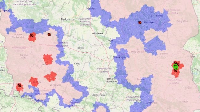 Les foyers de PPA numéro 11 et 12 sont indiqués en vert. Les points rouges indiquent les foyers de PPA apparus depuis le début de l'année 2023. (Source : GIW)