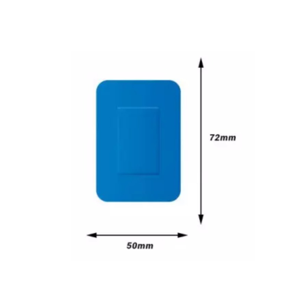 Blue detectable plasters 50 pcs 72 x 50 mm
